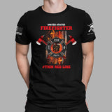 Thin Red Line | Firefighter shirt | Red Line Flag T-shirt | Patriotic USA Firefighter | Gift for Firefighter | Dad |  Husband