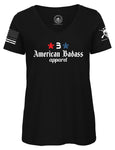 Original American Bad Ass Crewneck-V Neck Logo  T-Shirt