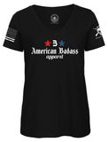 Original American Bad Ass Crewneck-V Neck Logo  T-Shirt