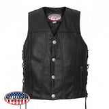 USA Made Buffalo Nickel Snap Leather Vest