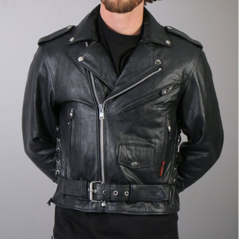Classic Motorcycle Jacket with Zip Out Lining