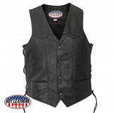 Men's USA Made Side Lace Premium Leather Vest