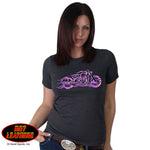 Pink and Purple Fire Bobber Full Cut Motorcycle Shirt