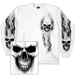 Ghost Skull White Long Sleeve Shirt