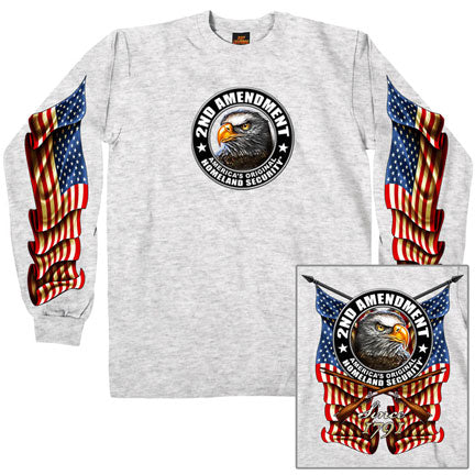 2nd Amendment Down Flags Eagle Long Sleeve Shirt