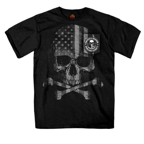Patriotic Skull Pocket Short Sleeve T-Shirt