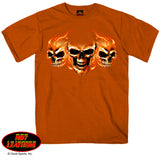 Three Skulls Texas Orange Tee Shirt