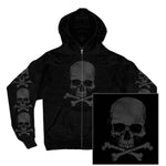 Skull and Crossbones Zip-Up Hooded Sweat Shirt
