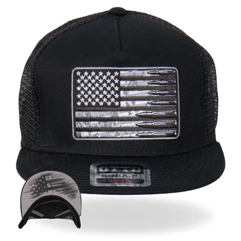 Flag Bullets Snap Back Trucker Hat