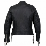Lace Up Sleeves Leather Jacket