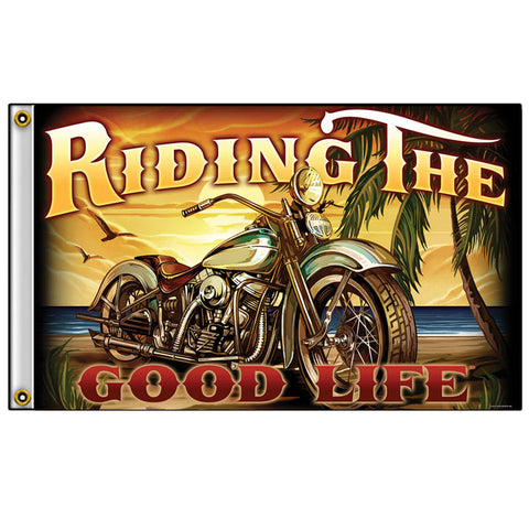 Hot Leathers Riding the Good Life Flag
