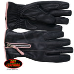 Ladies Driving Gloves wPink Piping
