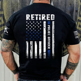 Retired Police Officer Patriotic American Flag Shirt