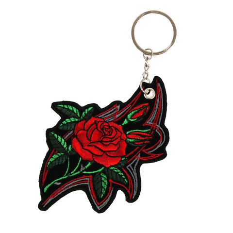 Mirror Roses Embroidered Key Chain
