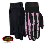 Pink Skeleton Ladies Mechanic's Gloves