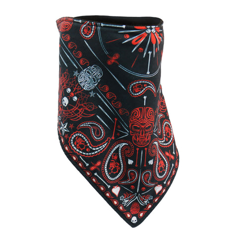 Red Skull Paisley Face Wrap