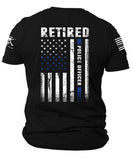 Retired Police Officer Patriotic American Flag Shirt