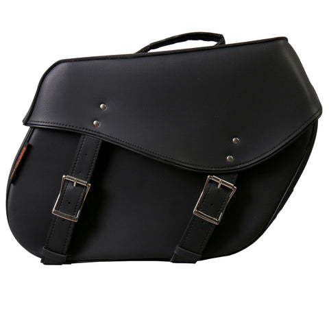Large Wide 2-Buckle PVC Saddle Bags