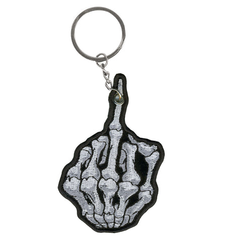 Skeleton Finger Embroidered Key Chain