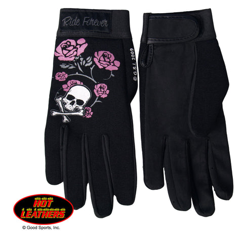 Skull and Roses Ladies Work Gloves