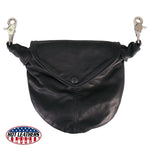 USA Made Premium Leather Fold Over Clip Pouch