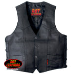 Leather Vest with Two Conceal Carry Pockets