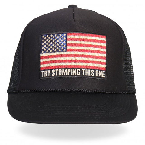 Try Stomping This American Flag Trucker Hat