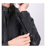 USA Made Ladies Leather Jacket with Braided Detail