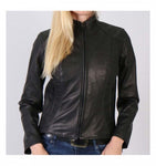 USA Made Ladies Clean Cut Leather Jacket
