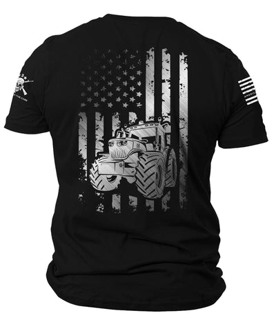 American Flag and Tractor  Original American Bad Ass Crewneck T-Shirt