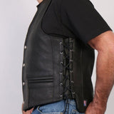 Extra Long Back USA Made Men's Leather Vest